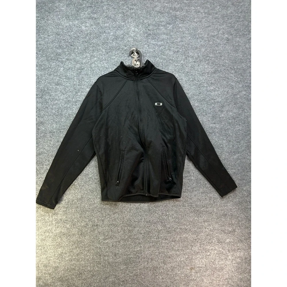 Oakley Full Zip Track Jacket Men's Black Pockets Athletic Gym & Training - Small